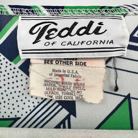 Beautiful Vintage Teddi of California Bow blouse woman's size Medium Abstract Bl - Picture 3 of 11